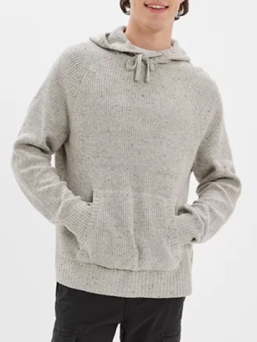 American Eagle Outfitters Gray Knit Hoodie